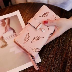 New Pink Vegan Leather Wallet